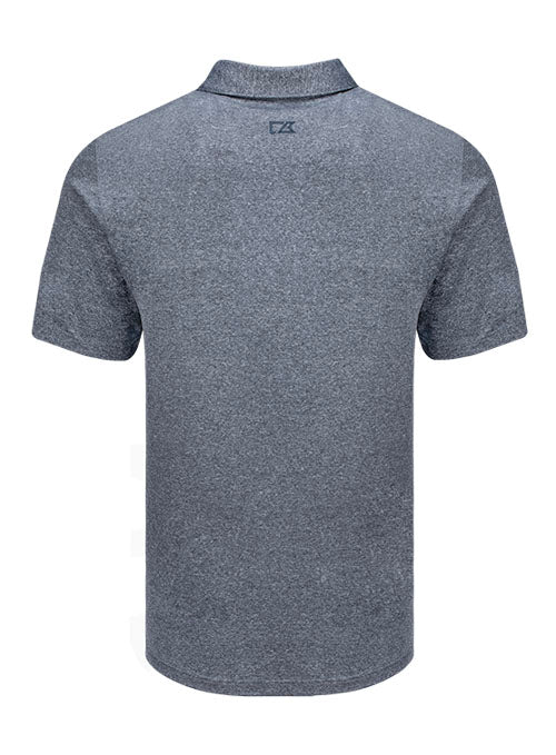 Men's Cutter & Buck Heathered Stretch Polo In Grey - Back View