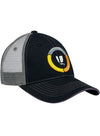 Meshback Hat in Black and Gray - Left View